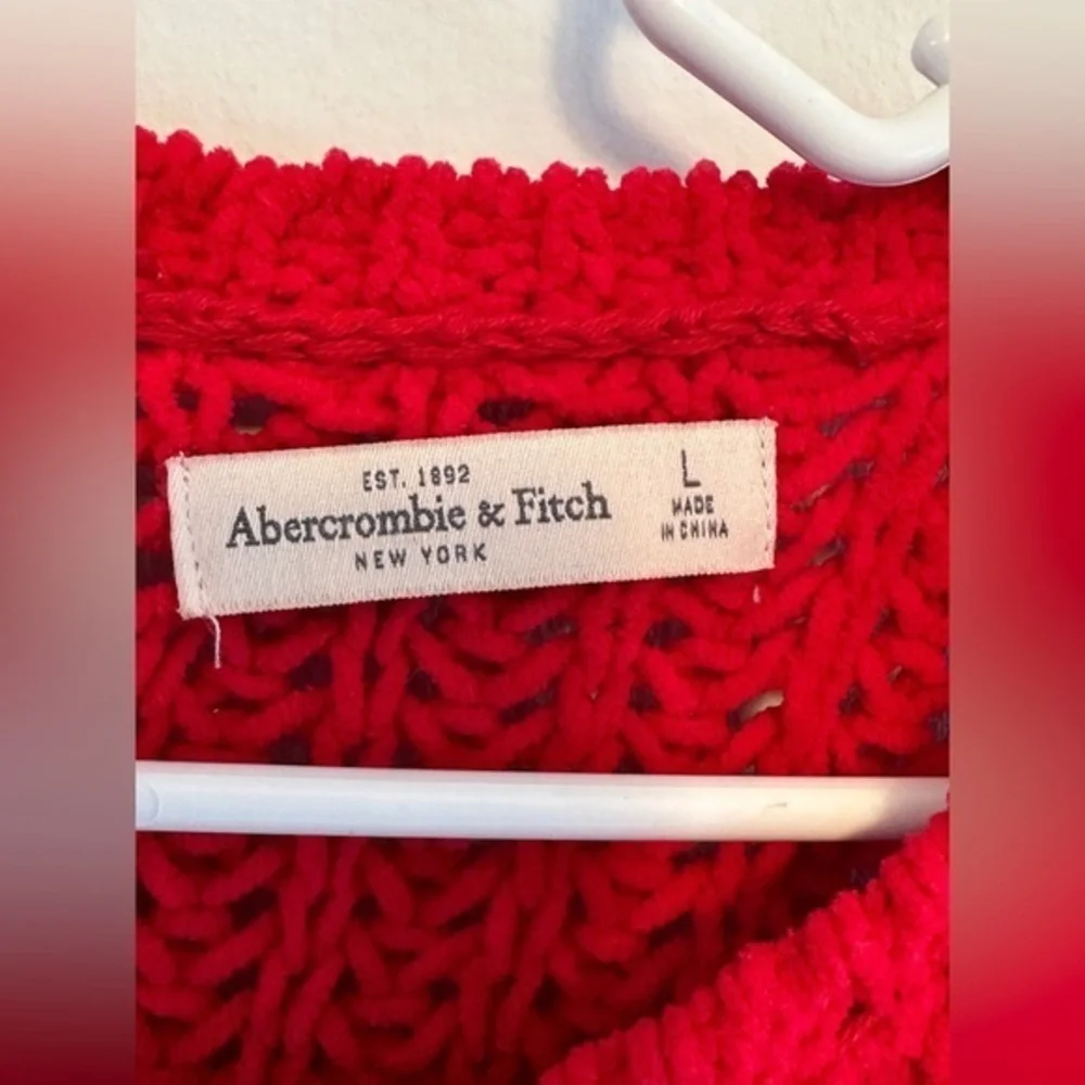 Abercrombie & Fitch‎ SZ L Womens Bright Red Open Weave